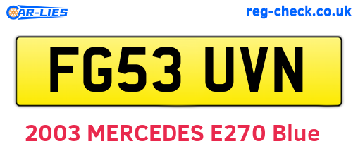 FG53UVN are the vehicle registration plates.