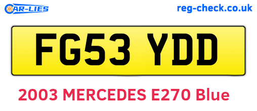 FG53YDD are the vehicle registration plates.