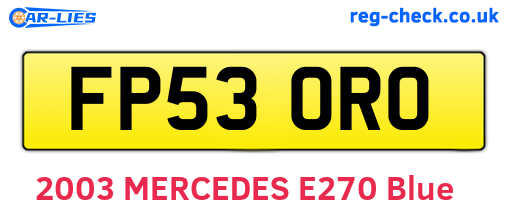 FP53ORO are the vehicle registration plates.