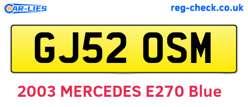GJ52OSM are the vehicle registration plates.