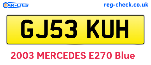 GJ53KUH are the vehicle registration plates.
