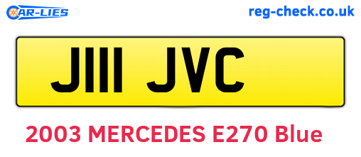 J111JVC are the vehicle registration plates.