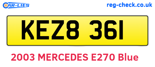KEZ8361 are the vehicle registration plates.