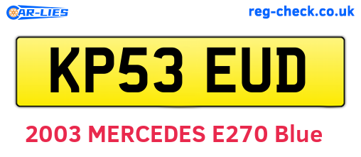 KP53EUD are the vehicle registration plates.
