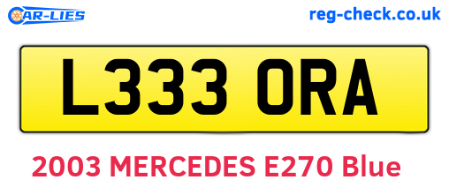 L333ORA are the vehicle registration plates.