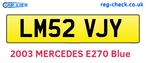 LM52VJY are the vehicle registration plates.