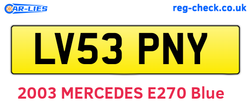LV53PNY are the vehicle registration plates.