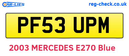 PF53UPM are the vehicle registration plates.