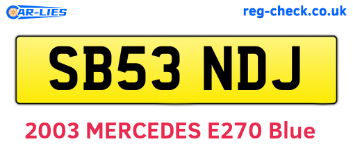 SB53NDJ are the vehicle registration plates.