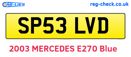 SP53LVD are the vehicle registration plates.