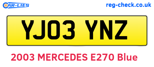 YJ03YNZ are the vehicle registration plates.