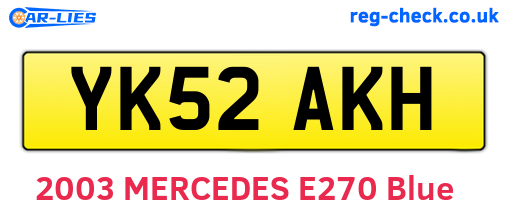 YK52AKH are the vehicle registration plates.