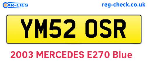 YM52OSR are the vehicle registration plates.