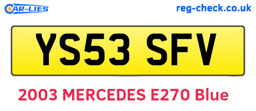 YS53SFV are the vehicle registration plates.