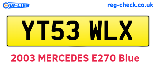 YT53WLX are the vehicle registration plates.