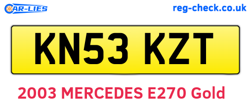 KN53KZT are the vehicle registration plates.