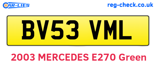 BV53VML are the vehicle registration plates.