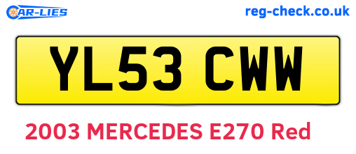 YL53CWW are the vehicle registration plates.