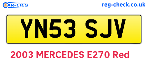 YN53SJV are the vehicle registration plates.