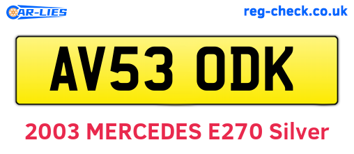 AV53ODK are the vehicle registration plates.