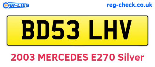 BD53LHV are the vehicle registration plates.