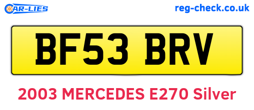 BF53BRV are the vehicle registration plates.