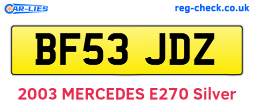 BF53JDZ are the vehicle registration plates.