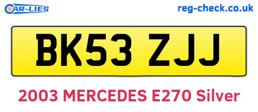 BK53ZJJ are the vehicle registration plates.