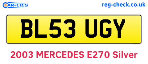 BL53UGY are the vehicle registration plates.
