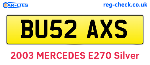 BU52AXS are the vehicle registration plates.