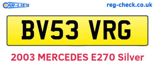 BV53VRG are the vehicle registration plates.