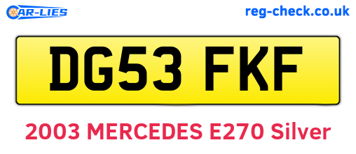 DG53FKF are the vehicle registration plates.