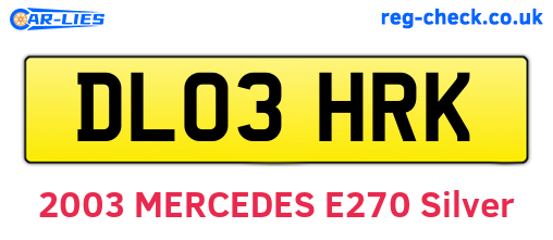 DL03HRK are the vehicle registration plates.