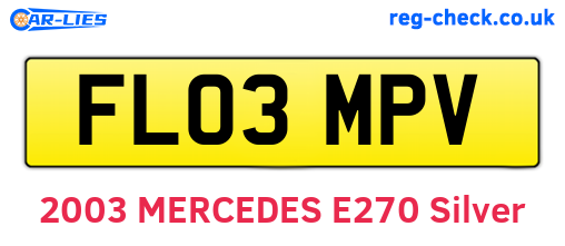 FL03MPV are the vehicle registration plates.
