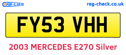 FY53VHH are the vehicle registration plates.