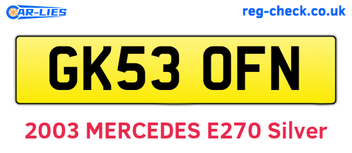 GK53OFN are the vehicle registration plates.