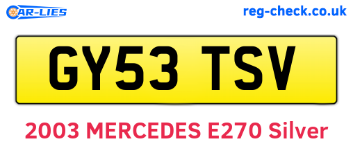 GY53TSV are the vehicle registration plates.