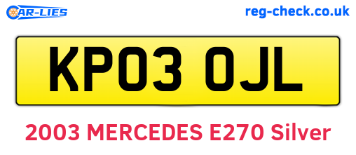KP03OJL are the vehicle registration plates.