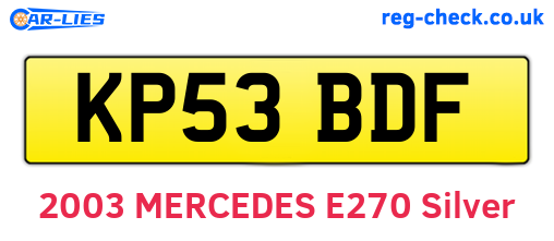 KP53BDF are the vehicle registration plates.