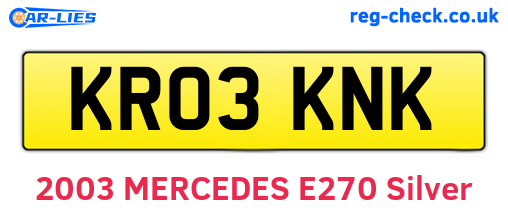 KR03KNK are the vehicle registration plates.