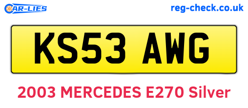 KS53AWG are the vehicle registration plates.