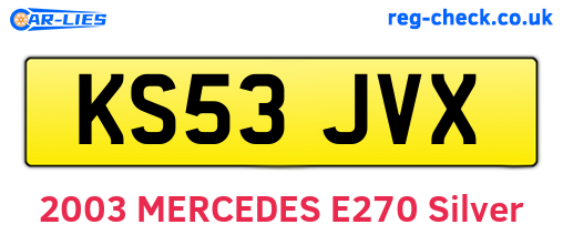 KS53JVX are the vehicle registration plates.