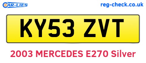 KY53ZVT are the vehicle registration plates.