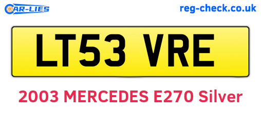 LT53VRE are the vehicle registration plates.