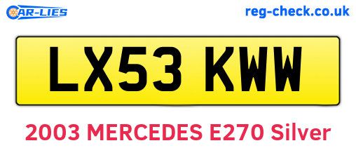 LX53KWW are the vehicle registration plates.