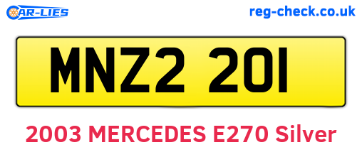 MNZ2201 are the vehicle registration plates.