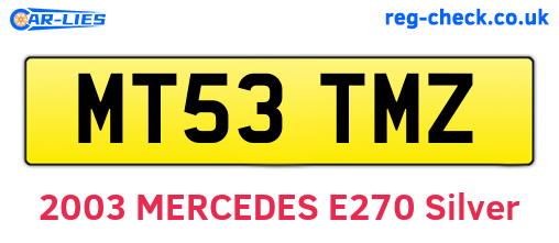 MT53TMZ are the vehicle registration plates.