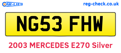 NG53FHW are the vehicle registration plates.