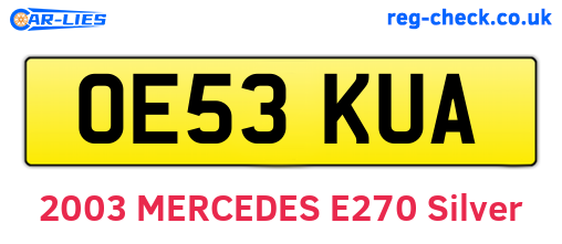 OE53KUA are the vehicle registration plates.