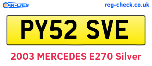 PY52SVE are the vehicle registration plates.
